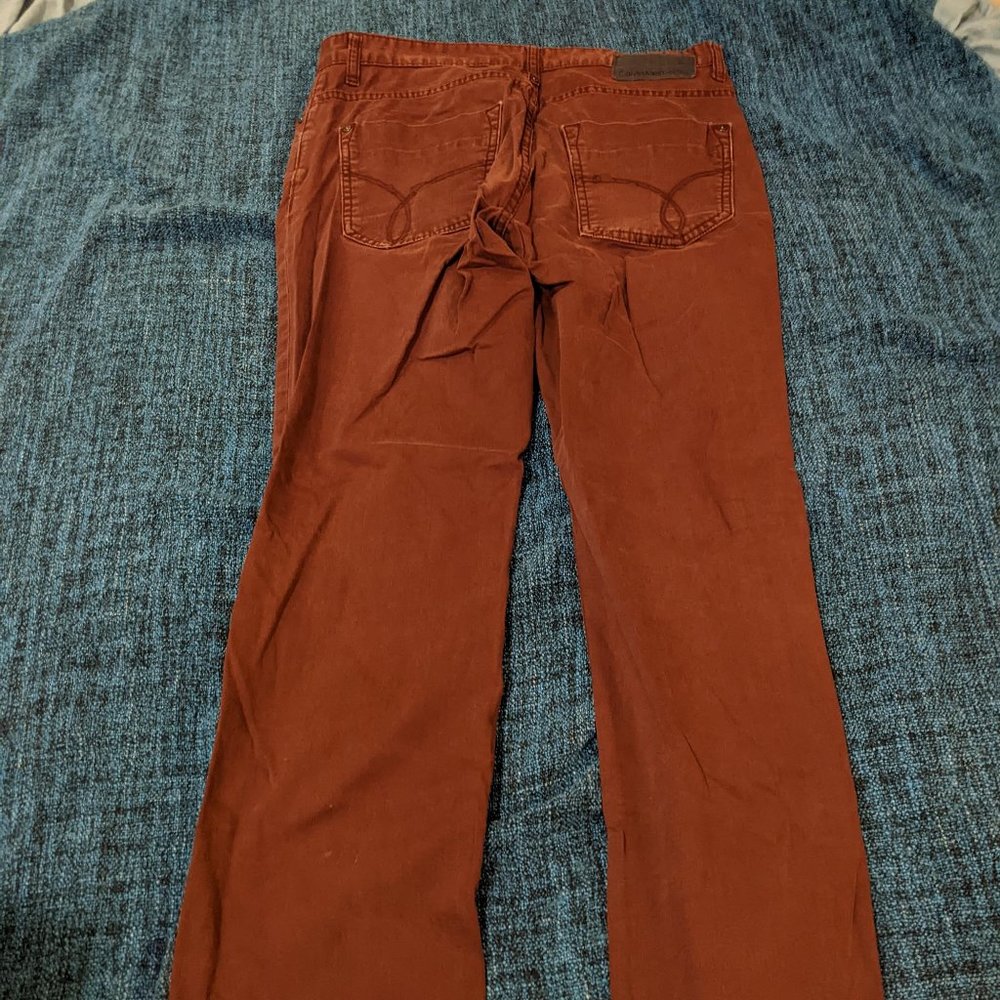 Maroon Calvin Klein Jeans Pants - Slim Straight Fit - 32 x 32